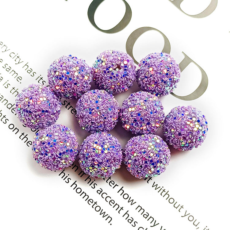 Wholesale 16MM Round Ball Straight Hole Beads Sequin Hanging Beads Jewelry Accessories